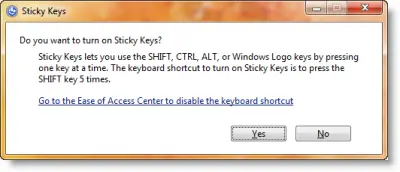 set up Sticky Keys in Windows