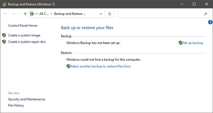 windows backup and restore