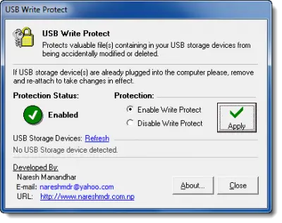 write protect flash drive