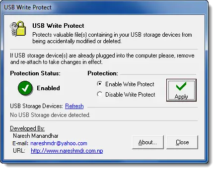 Write protect USB drive with USB Write Protect