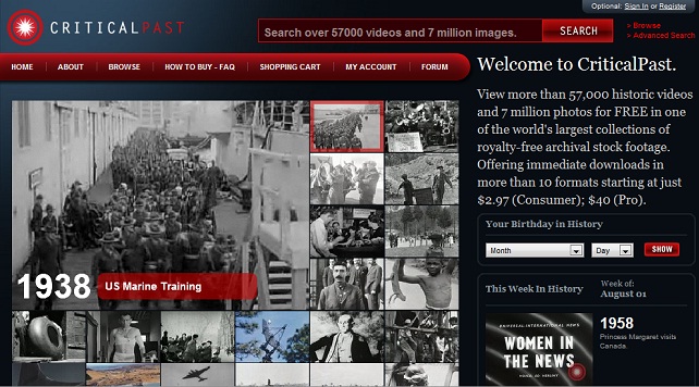 Critical Past website