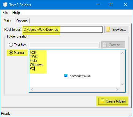 create multiple folders