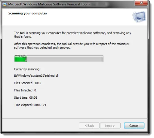 Microsoft Windows Malicious Software Removal Tool (MRT.exe)