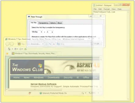 Peek Through lets you make Explorer windows transparent using hotkeys