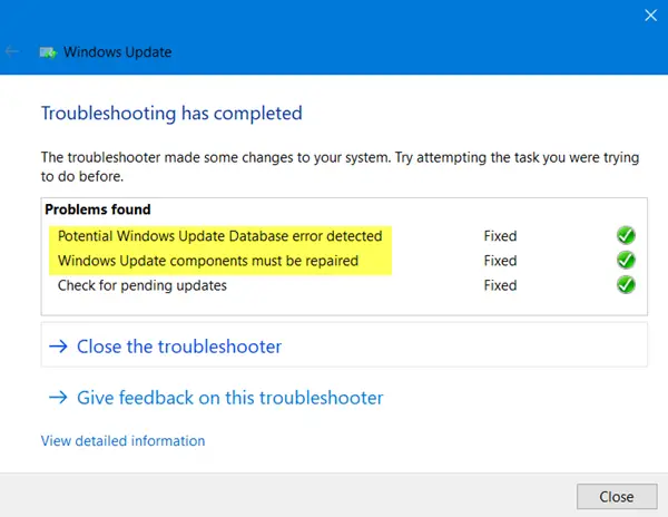 windows update troubleshooter