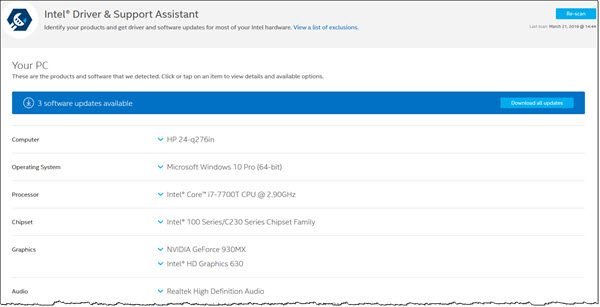 Intel Driver & Support Assistant