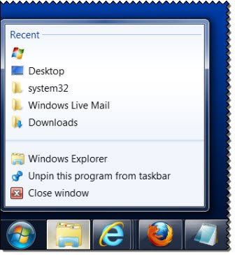How to clear Taskbar icons Jump List history in Windows 11 10 - 29