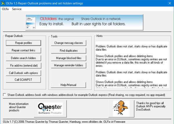 olfix repair outlook pst ost files