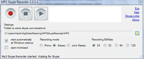 free skype recorder pinned to taskbar