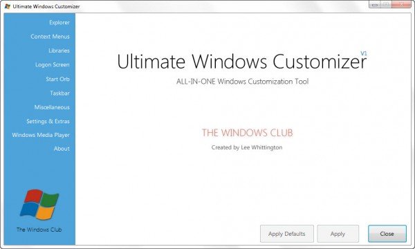 Windows 8 Ultimate Windows Customizer 1.0.1.0 full Windows 8 Ultimate Windows Customizer full