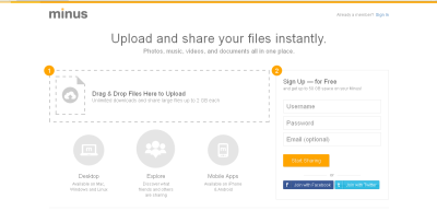 Minus File Sharing Service
