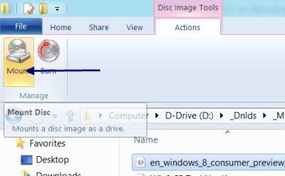 Mount or Unmount ISO file in Windows 10