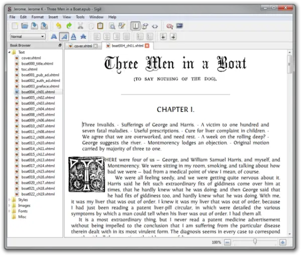 Edit EPUB Formatted eBooks with Sigil EPUB ebook Editor for Windows 10