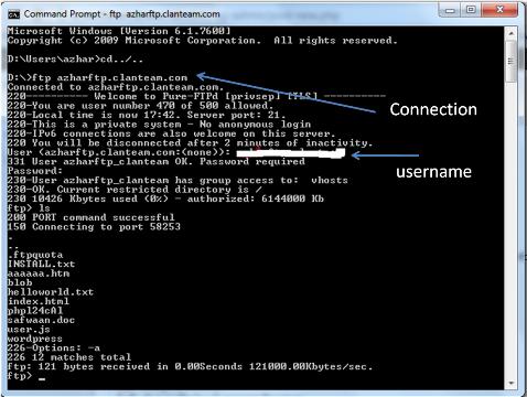 How to access FTP Server using Command Prompt Windows