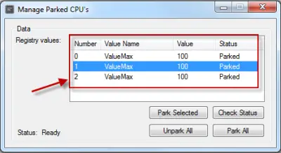 Disable CPU Core Parking