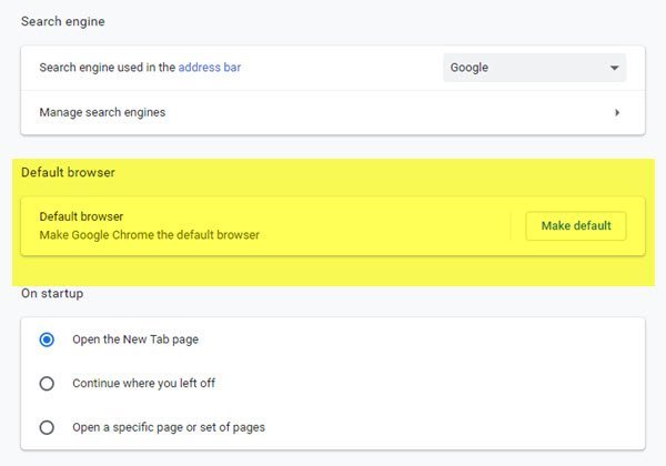 cannot make google chrome default browser cannot make google chrome default browser