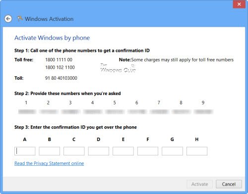 microsoft windows phone activation number