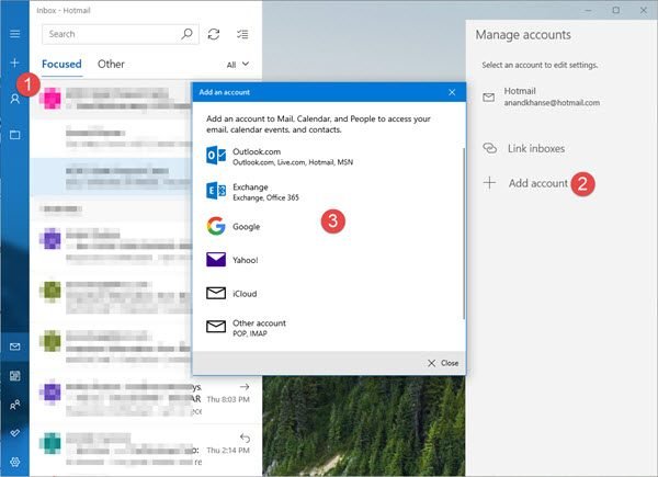 Add multiple email accounts to Windows Mail app