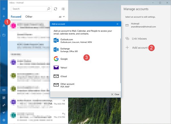 Add multiple email accounts to Windows Mail app