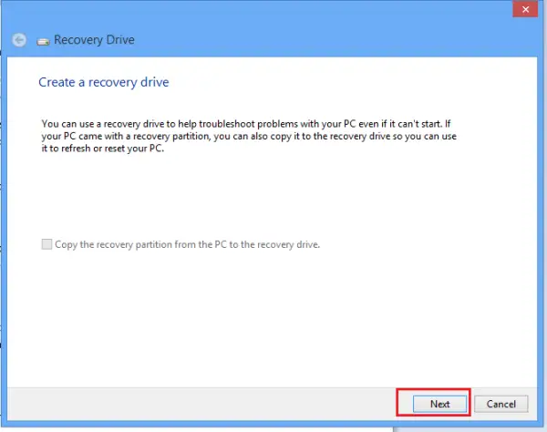 Create a Recovery Drive in Windows 10