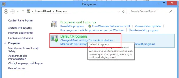 how to change default program to open pictures windows 8