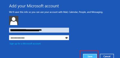 Windows 8 Mail Tile - microsoft account