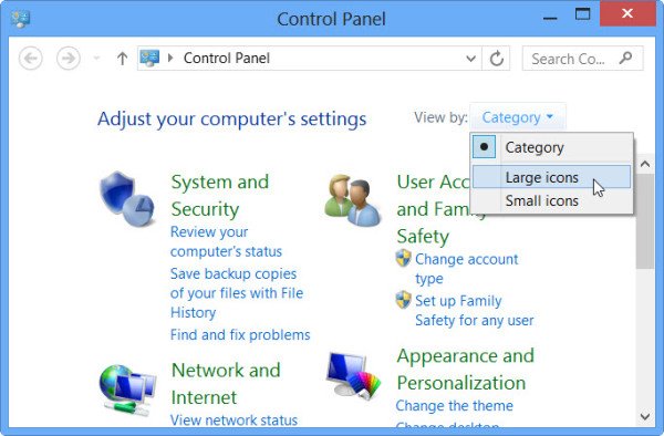 How to change Control Panel View in Windows 11/10