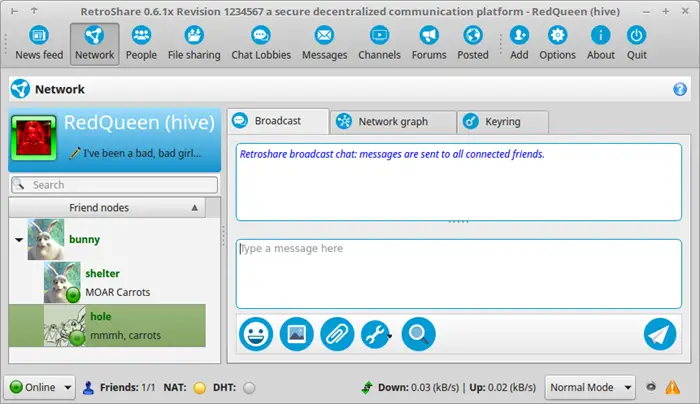 RetroShare P2P networking tool