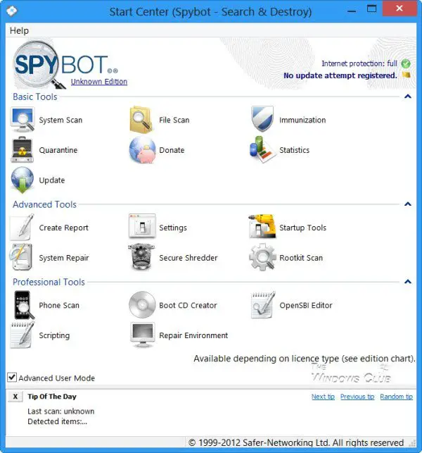 Spybot 2 Anti-malware for Windows