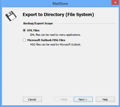 export email to directory