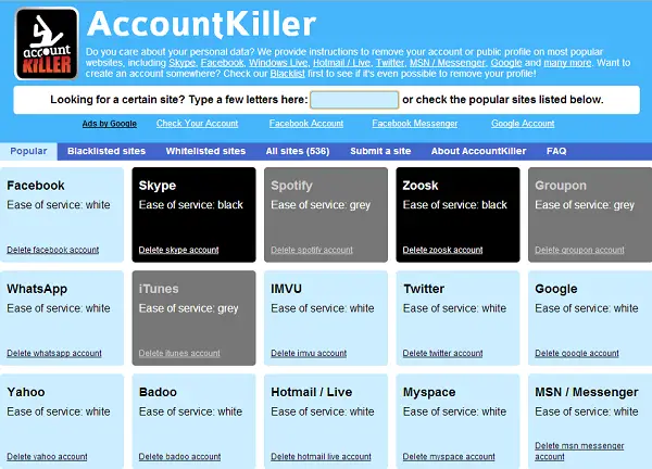 Account killer