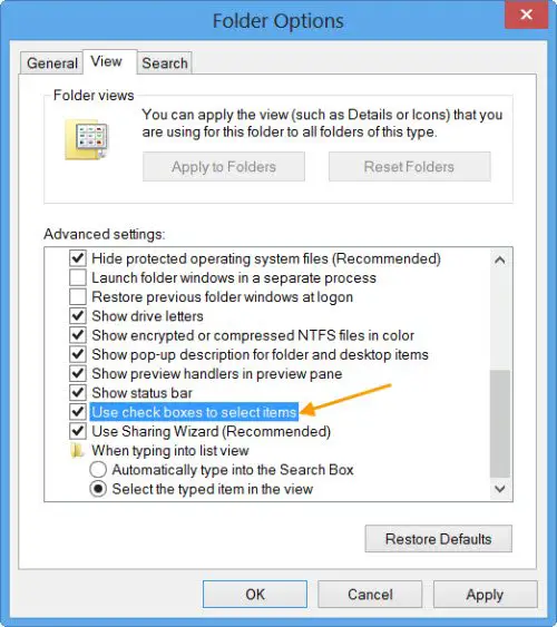 Use check boxes to select items in Explorer