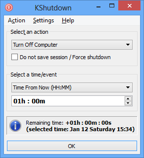 kshutdown3 set timer