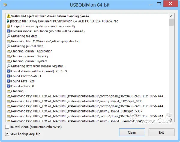 Erase all traces of old connected USB Drives