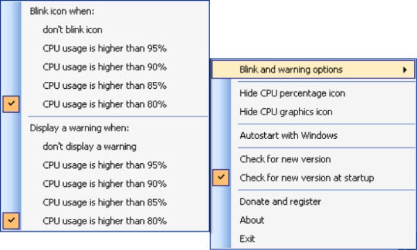 Monitor PC from system tray with My CPU & Memory Monitor
