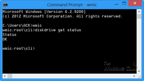 How to check up Hard Disk Health in Windows using WMIC