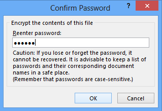 confirm the password