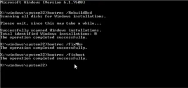 Failure when attempting to copy boot files