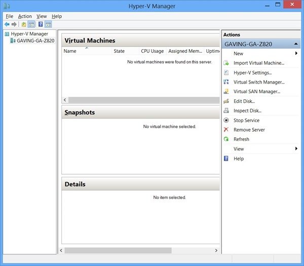 Hyper-V Manager