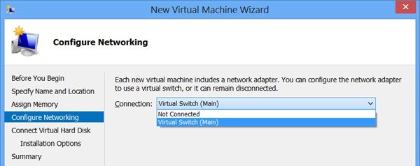 Configure Networking for new VM