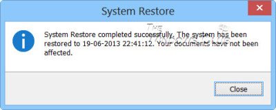 Undo System Restore