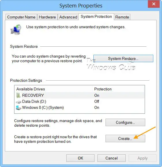 restore point previous versions windows 10