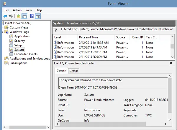Microsoft Windows Power Troubleshooter details