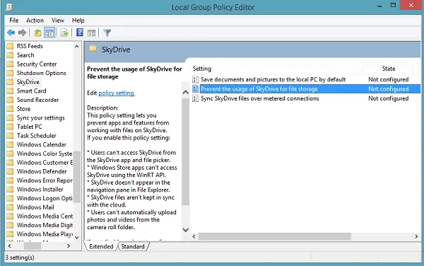 Local Group Policy editor