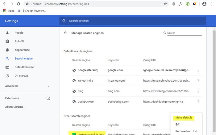 Add Custom Search Engine to Chrome or Edge