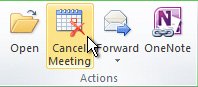 отменить встречу в Outlook