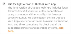 light version of Outlook Web App