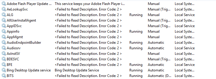 Failed To Read Description Error Code 2 For Background Services Failed To Read Description Error Code 2 For Background Services