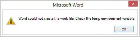 word could not create work file