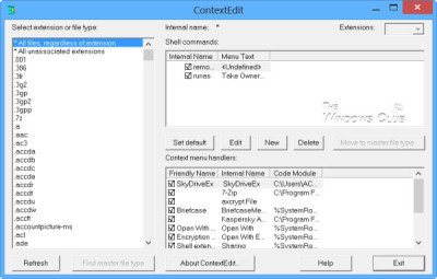 Context Menu Editors